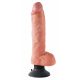 King Cock 10 - gibljiv vibrator za moda (25 cm) - naravni 