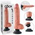 King Cock 10 - gibljiv vibrator za moda (25 cm) - naravni 