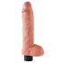 King Cock 10 - gibljiv vibrator za moda (25 cm) - naravni 