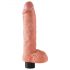 King Cock 10 - gibljiv vibrator za moda (25 cm) - naravni 