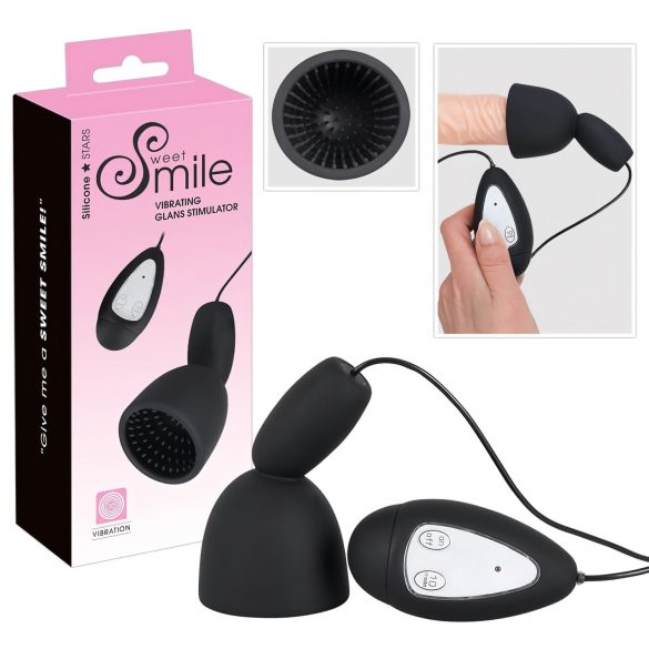 SMILE Glans - vibrator z želodom (črn) 