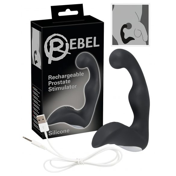 Rebel - vibrator za prostato za ponovno polnjenje (črn) 