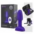 b-Vibe Rimming - analni vibrator z vrtljivimi kroglicami (vijoličen)