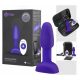 b-Vibe Rimming - analni vibrator z vrtljivimi kroglicami (vijoličen)