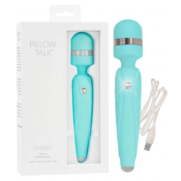 Pillow Talk Cheeky Wand - polnilni masažni vibrator (turkizen)