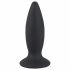 Black Velvet M - vmesni analni vibrator z možnostjo polnjenja - normalen (črn) 