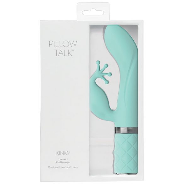 Pillow Talk Kinky - polnilni, dvomotorni G-točka vibrator (turkizna)