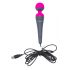 PalmPower Wand - velik masažni vibrator USB z baterijo za napajanje (roza-siva) 