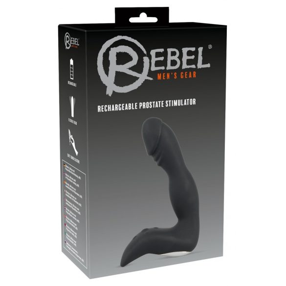 Rebel - vibrator za polnjenje penisa (črn)