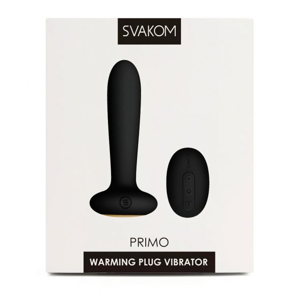 Svakom Primo - vodoodporen, ogrevan analni vibrator z možnostjo polnjenja (črn) 