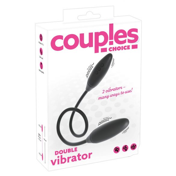 Couples Choice - Dvojni vibrator z možnostjo polnjenja (črn) 