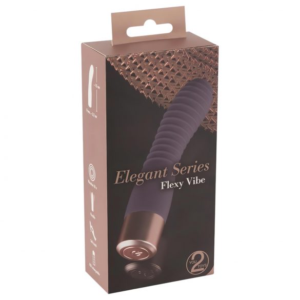 You2Toys Elegant Flexy - polnilni, zložljiv vibrator za točko G (temno vijoličen)