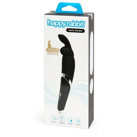 Happyrabbit Wand - masažni vibrator za polnjenje (črn) 