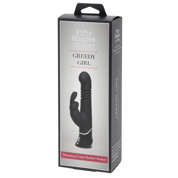 Fifty Shades of Grey Greedy Girl - vibrator za polnjenje, ki ga je mogoče ponovno napolniti, potisni (črn) 