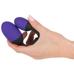   GoGasm Pussy & Ass - duo vibracijskih jajčk z možnostjo polnjenja (vijolično-črna)