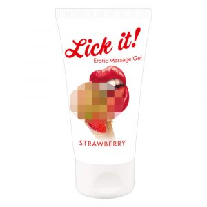 Lick it! - užitna lubrikanta 2v1 - jagoda (50ml)