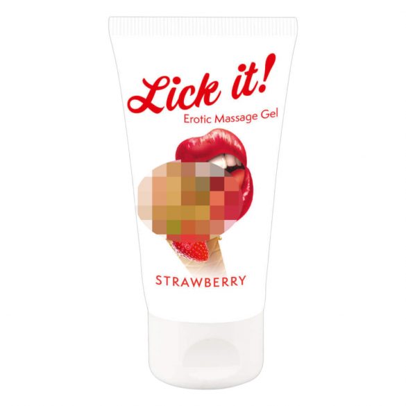 Lick it! - užitna lubrikanta 2v1 - jagoda (50ml) 