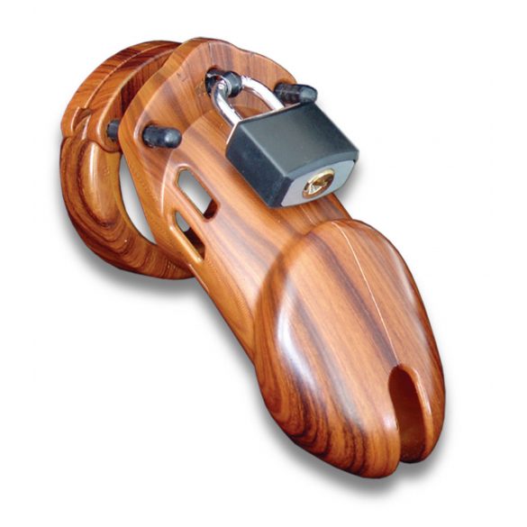 CB-6000 - luksuzna kletka za penis s ključavnico (les)