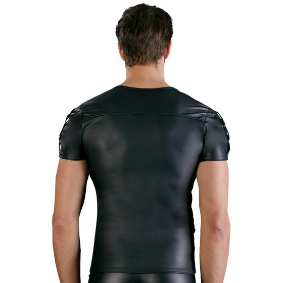 NEK - moška majica s kratkimi rokavi z mat učinkom (črna)