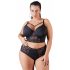 / Cottelli Plus Size - čipkast modrček s trakovi (črna)  - 90D