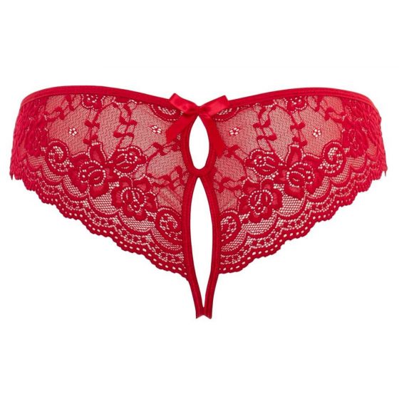 Cottelli - francosko spodnje perilo za ženske z odprtim lokom (rdeče) - XL