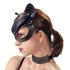 Bad Kitty - maska mačke iz umetnega usnja s kamenčki - črna (S-L)