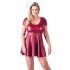 Cottelli Plus Size - mini obleka v obliki črke A (bordo) 