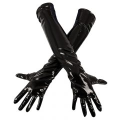 Black Level - rokavice iz sijajnega laka (črne) - XL