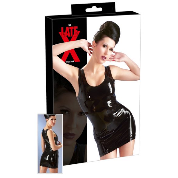 LATEX - mini obleka brez rokavov (črna) - XL