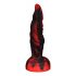 OgazR Hell Dong - Urezan dildo z lepljivimi blazinicami - 20 cm (črno-rdeč) 