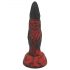 OgazR Hell Dong - utorni rebrasti dildo s priseskom - 20 cm (črno-rdeča)