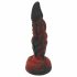 OgazR Hell Dong - Urezan dildo z lepljivimi blazinicami - 20 cm (črno-rdeč) 