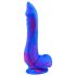 Inkipus - Silikonski dildo za testis - 18 cm (modro-rožnat)