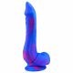 Inkipus - Silikonski dildo za testis - 18 cm (modro-rožnat)