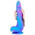 Inkipus - Silikonski dildo za testis - 18 cm (modro-rožnat)