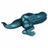 Toppedmonster - Silikonski dildo dinozaver - 26 cm (turkizni) 