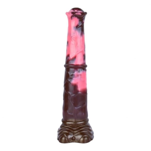 Bad Horse - Silikonski dildo z orodjem za konje - 24 cm (rjavo-rožnata) 