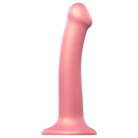 Strap-on-me Metallic Shine M - koži prijazen dildo - srednji (kovinsko roza) 