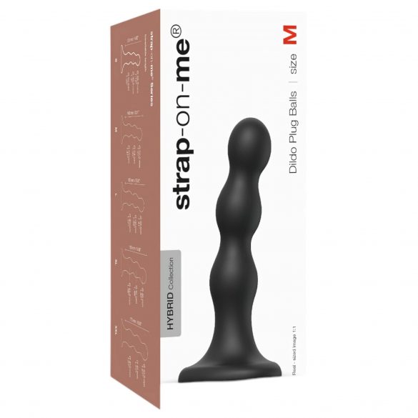 Strap-on-me Balls M - dildo v obliki kroglice z nogami (črn) 