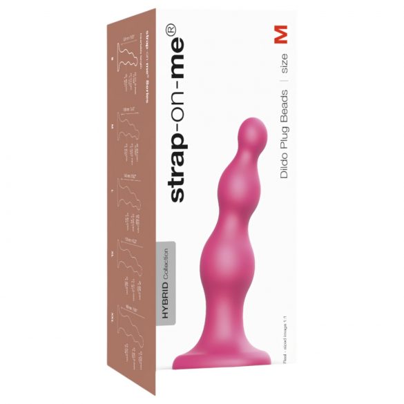 Strap-on-me Beads M - bunkasti, stoječi dildo (roza)