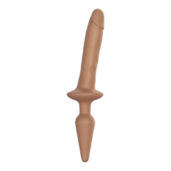 Strap-on-me Swith Realistic S - silikonski dildo 2v1 (temno naraven) 