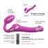 Strap-on-me S - vibrator brez naramnic, z možnostjo pripenjanja, z zračnimi valovi - majhen (roza) 