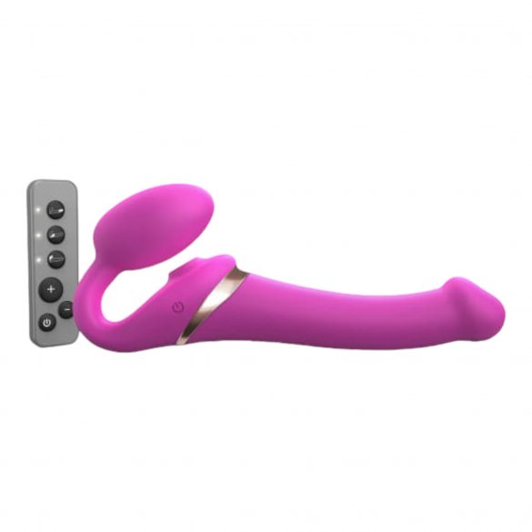 Strap-on-me M - zračni vibrator brez naramnic - srednji (roza) 