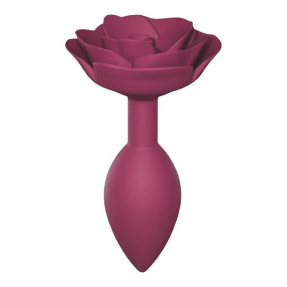 Love to Love Open Roses M - silikonski analni dildo (bordo) 