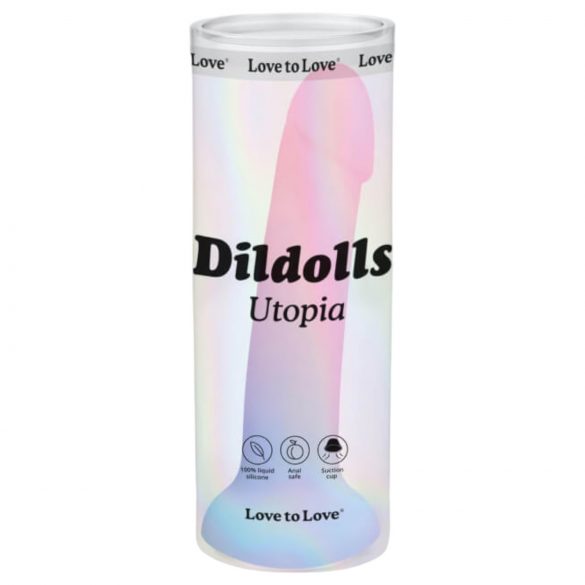 Dildolls Utopia - lepljivi silikonski dildo (barvni) 