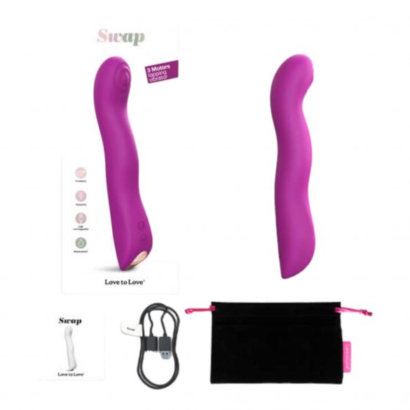 Love to Love Swap - vibrator z možnostjo polnjenja in pulzirajočo točko G (vijolična) 