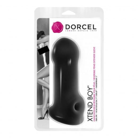 Dorcel Xtend Boy - silikonska ovojnica za penis (črna) 