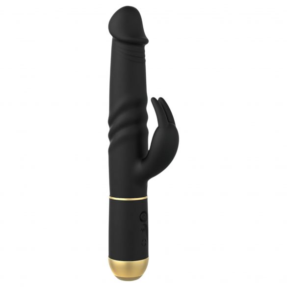 Dorcel Furious Rabbit 2.0 - vibrator z možnostjo polnjenja, potisni vibrator z bodicami (črn) 