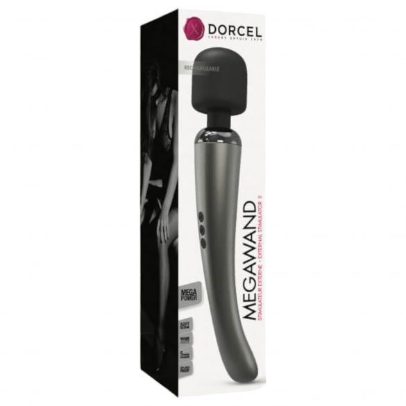 Dorcel Megawand - masažni vibrator z možnostjo polnjenja (srebrno siva) 