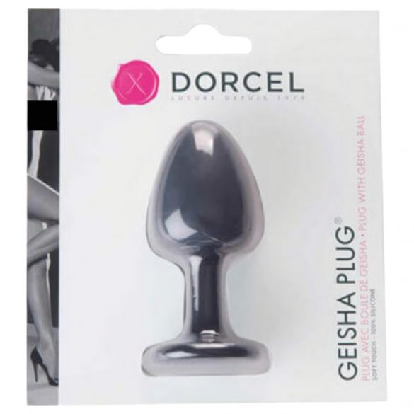 Dorcel Geisha Plug M - analni dildo s kroglicami (črn) 